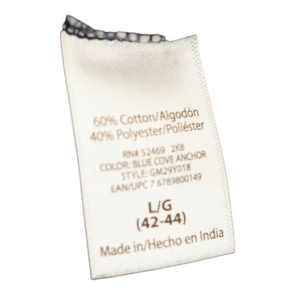 EUC [g] GEORGE Polo Blue Cove Anchor Sz‎ L - Picture 6 of 7